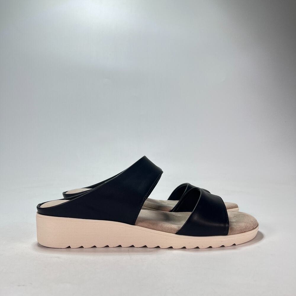 Kensie Black Beige Casual Summer Shoes Comfort Strap Sandals Women's Size 6M